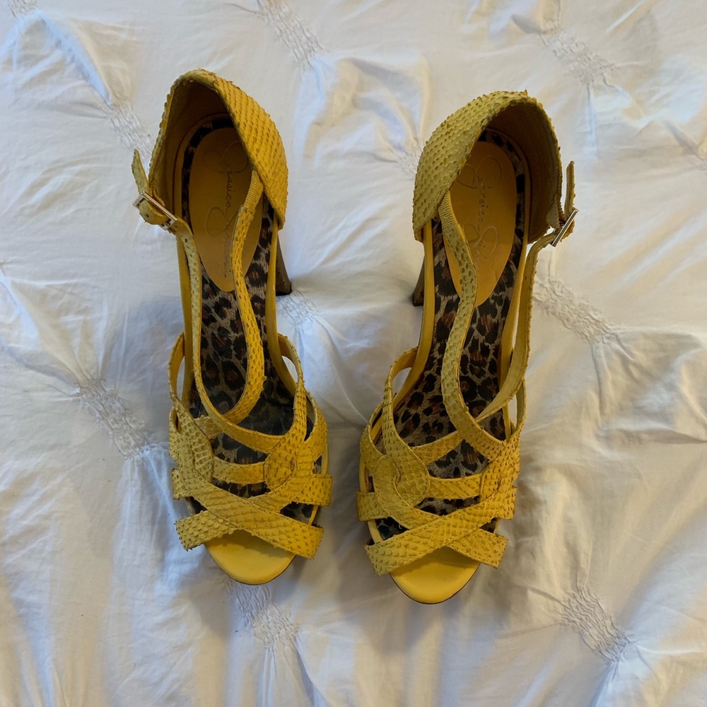 Jessica Simpson yellow heels